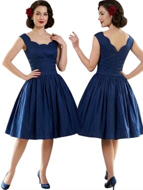 UNIQUE VINTAGE🔖NWT! 1950s Retro Scalloped Swing Dress - Size S